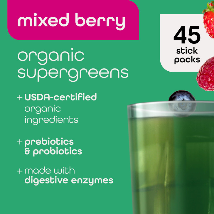 Zena Nutrition Organic Super Greens Powder, 70+ Superfoods, 0 Sugar, 5G Fiber