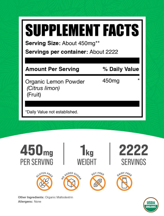 BulkSupplements.com Organic Lemon Powder