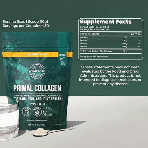 Primal Harvest Collagen Powder for Women or Men Primal Collagen Peptides Powder