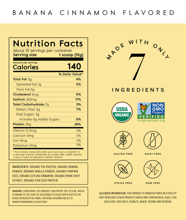 Truvani Vegan Pea Protein Powder - Banana Cinnamon