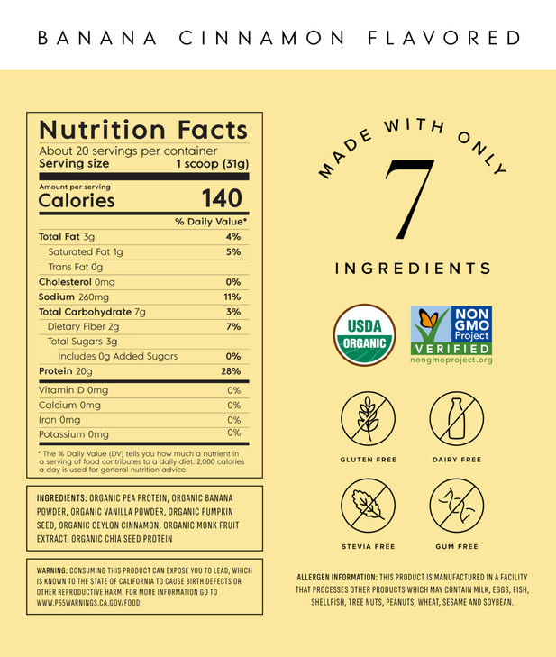 Truvani Vegan Pea Protein Powder - Banana Cinnamon