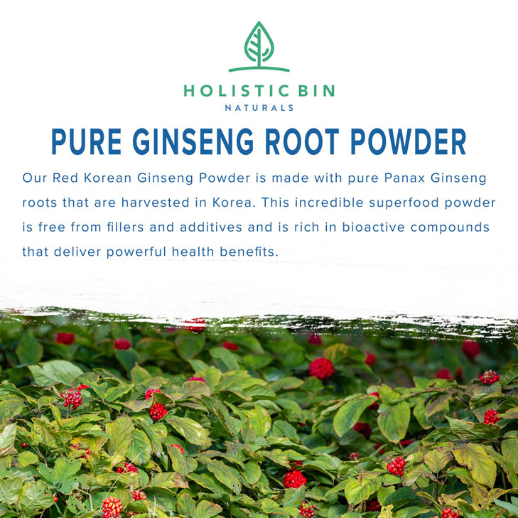 Holistic Bin Korean Red Ginseng Powder Pure Panax Ginseng Supplement