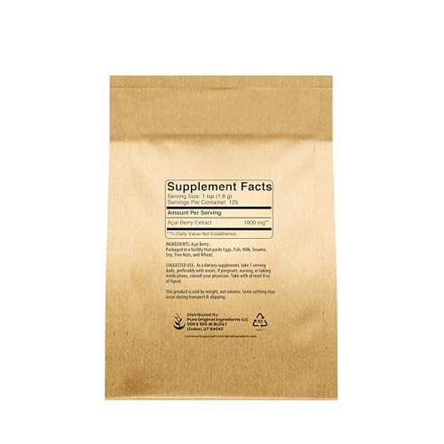 PURE ORIGINAL INGREDIENTS Acai Berry Powder (8 oz) Superfood, Vegan, Non-GMO