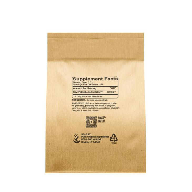 Pure Original Ingredients Saw Palmetto (4 oz) Premium Berry Extract Powder