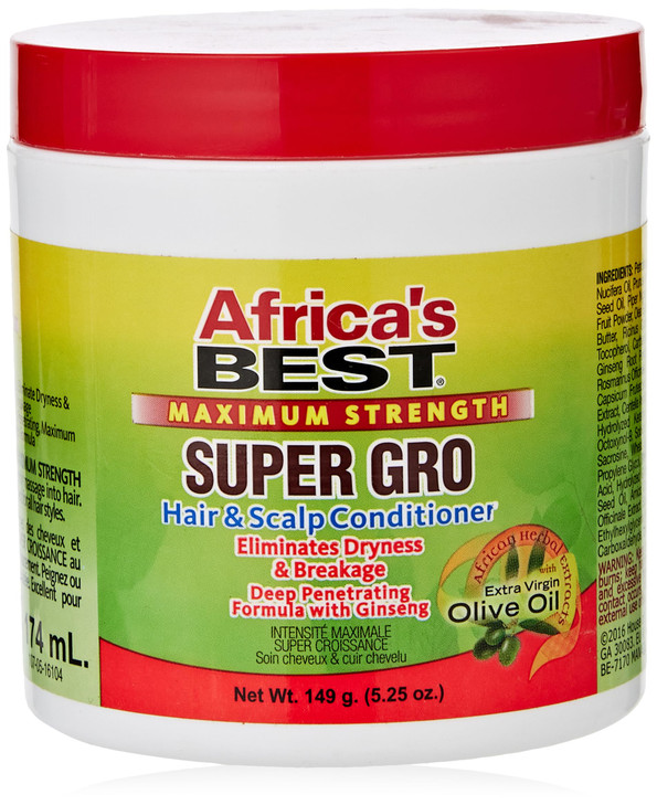 Africa's Best Maximum Strength Super Gro Hair & Scalp Conditioner, 5.25 oz
