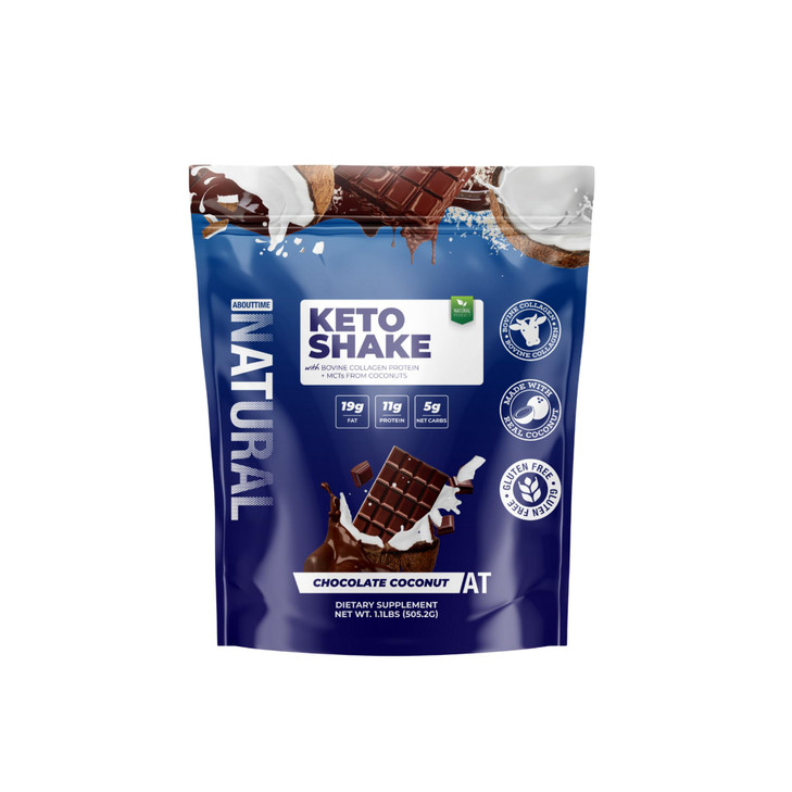 About Time Keto Shake Chocolate Coconut with Bovine Collagen Protein + MCTs