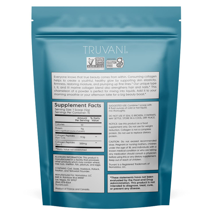 Truvani Wild Caught Hydrolyzed Marine Collagen Protein Powder