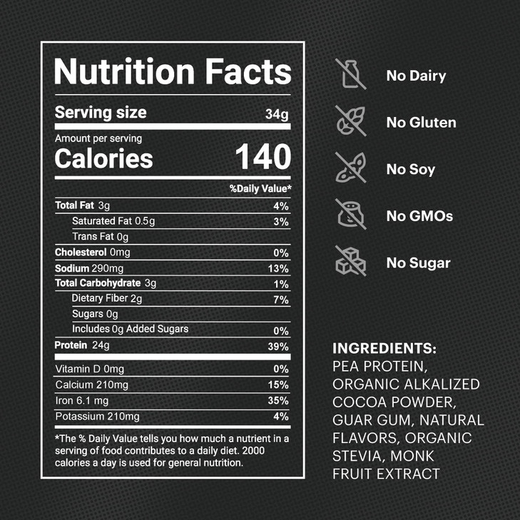 TB12 Plant Based Protein Powder by Tom Brady, 24g of Vegan Pea Protein, Low