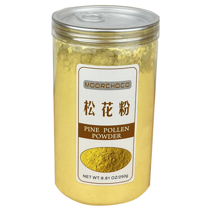 MOORCHOCO Pine Pollen Powder, Wild Harvested, 99% Cracked Cell Wall, 250g/8.81oz