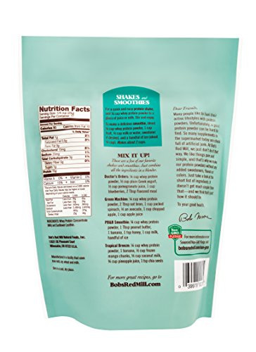 Bob's Red Mill Whey Protein Powder 12ounce Package May Vary, Red, unflavored, 12