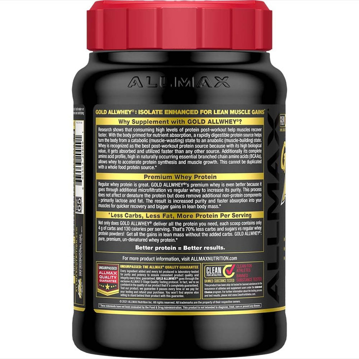 ALLMAX Nutrition Gold ALLWHEY, Strawberry - 2 lb
