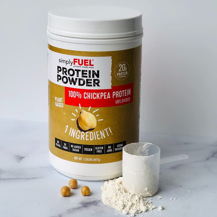 simplyFUEL Chickpea Protein Powder, Organic & Plant-Based, 20 g Protein