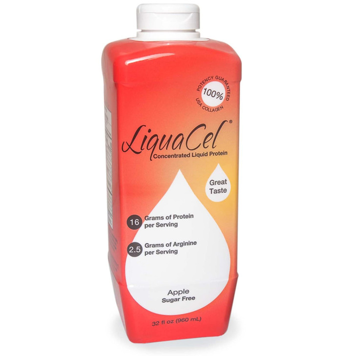 LiquaCel Concentrated Liquid Protein, Sugar-Free Apple, 32oz Bottle