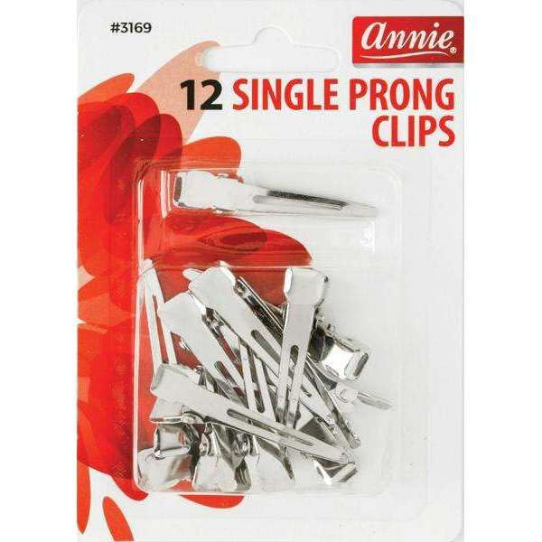 Annie Single Prong Hair Clips - 12 Count