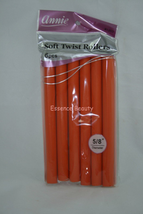 Annie 01203 Soft Twist Rollers, Orange, 6 Count
