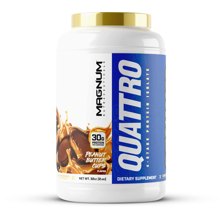 Magnum Nutraceuticals Quattro Whey Protein Powder, Peanut Butter Cup 2lb