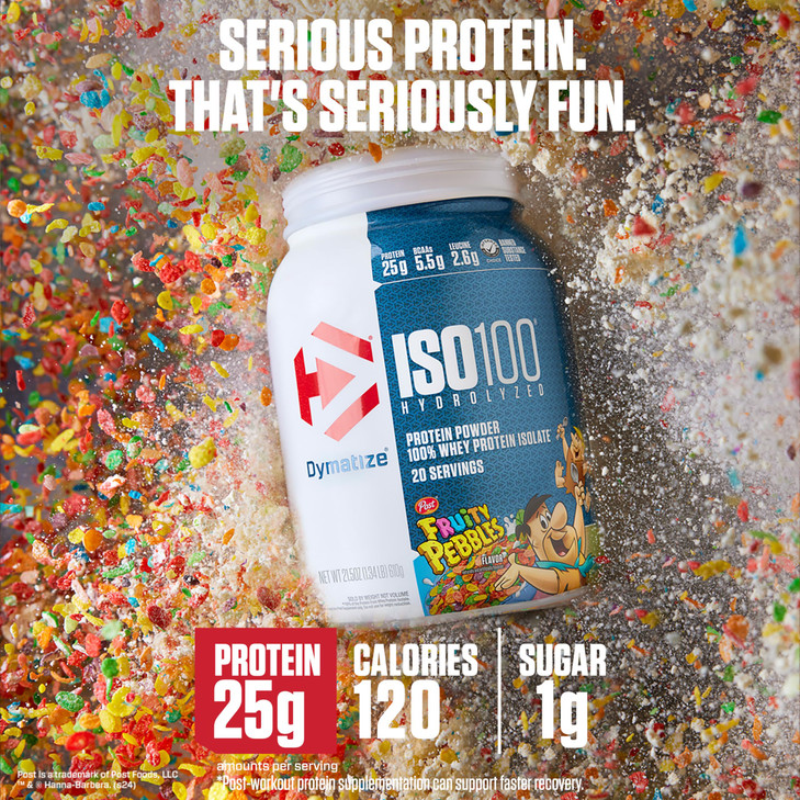 Dymatize x Fruity Pebbles ISO100 Whey Protein Powder Isolate, 25g of Protein