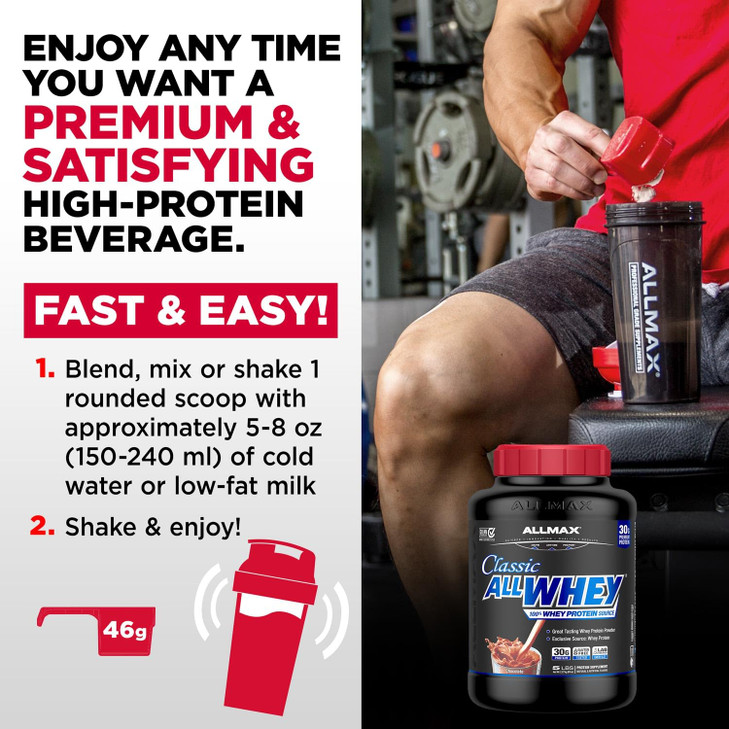 ALLMAX Nutrition AllWhey Classic Whey Protein, French Vanilla, 5 lbs