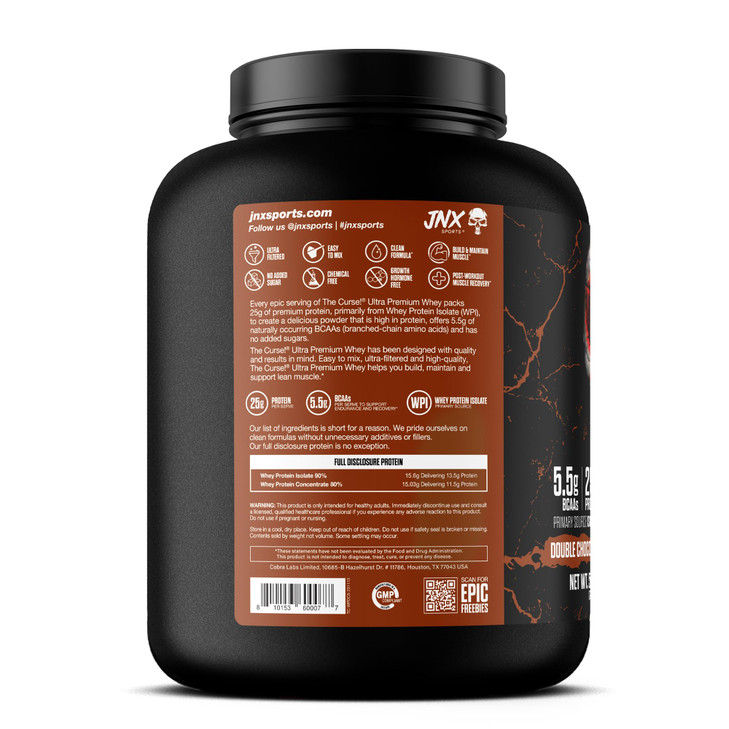JNX SPORTS The Curse! Ultra Premium Whey Protein Powder Double Chocolate 5lb
