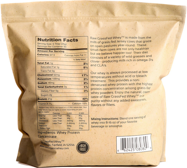 Raw Grass Fed Whey Protein Powder