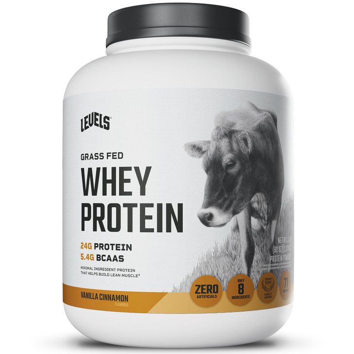 Levels Grass Fed Whey Protein Powder, No Artificials, 24G of Protein, Vanilla