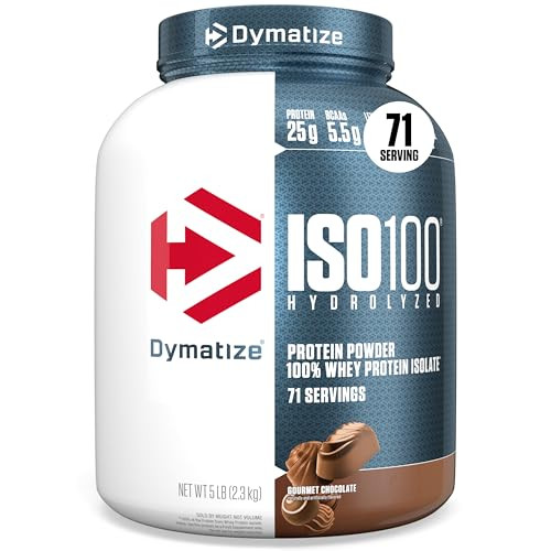 Dymatize ISO100 Whey Protein Powder Isolate, Gourmet Chocolate, 25g of Protein