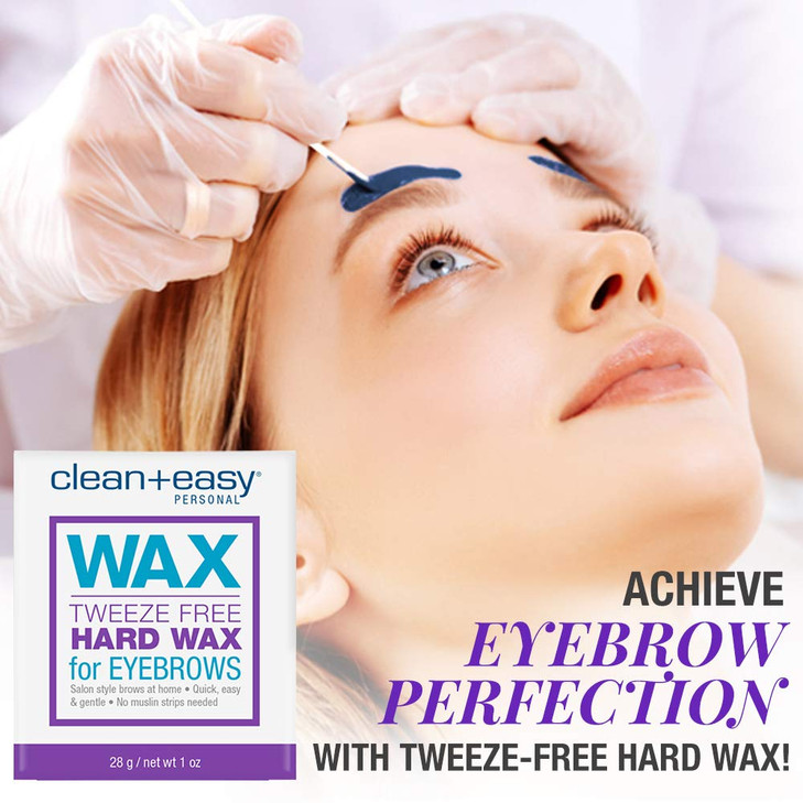 Clean + Easy Microwave Wax  Microwavable Wax Hair Removal for Face, Body & Eyebrows, At-Home Facial Waxing, 1 Oz