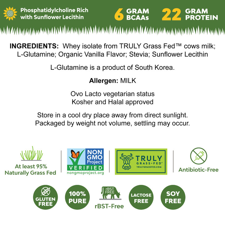 MariGold Grass-fed Whey Protein Isolate Powder - 1 Lb Bag