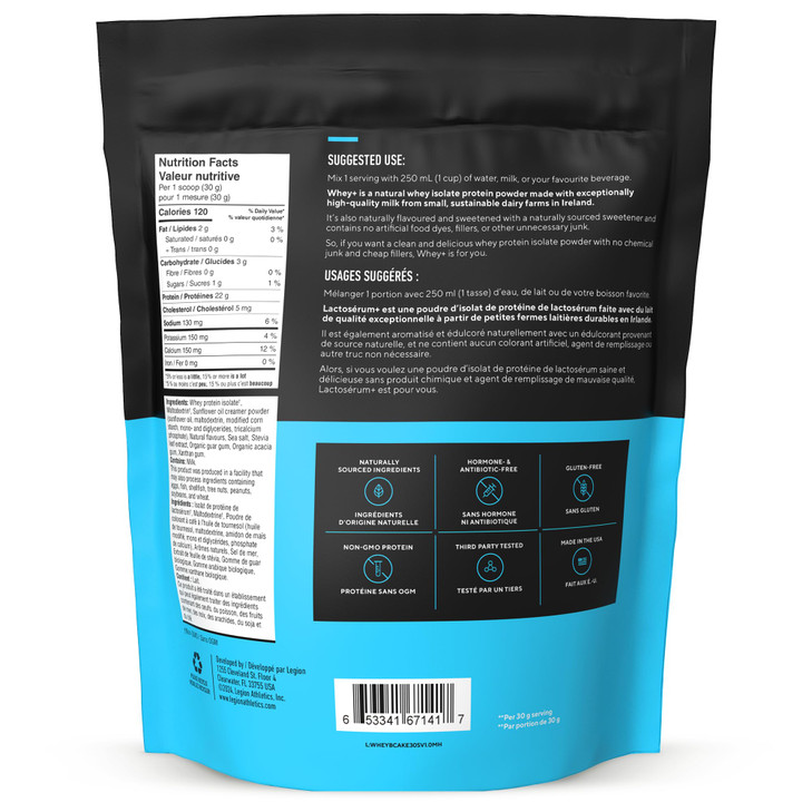 LEGION Whey+ Protein Whey Isolate from Grass Fed Cows (Birthday Cake, 30