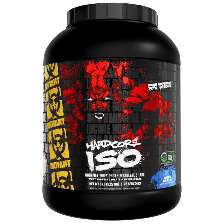 Mutant Hardcore ISO Whey Protein Isolate Powder Acts Fast to Help Recover, Build