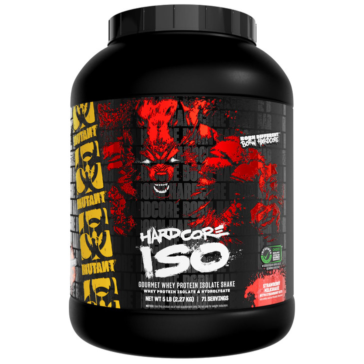Mutant Hardcore ISO Whey Protein Isolate Powder Acts Fast to Help Recover, Build