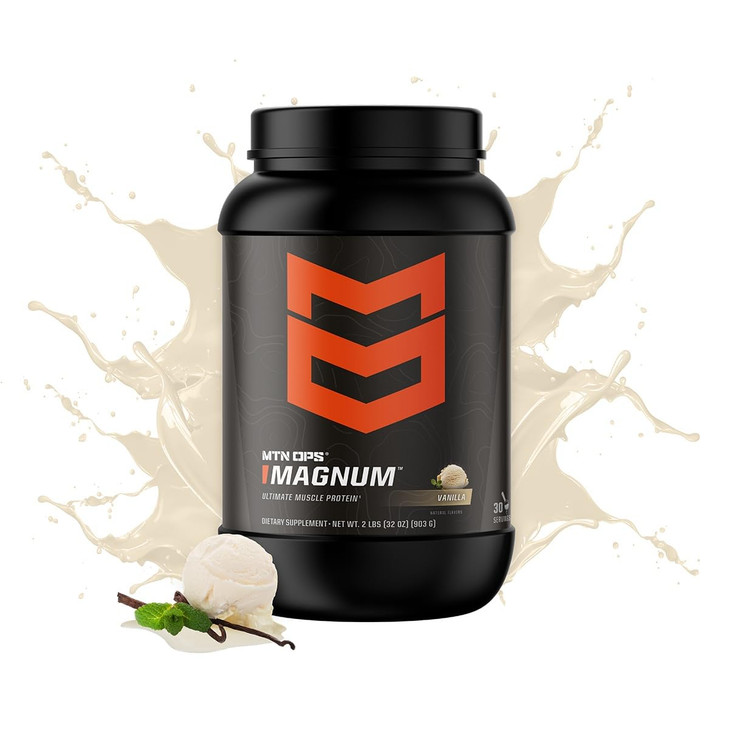 MTN OPS Magnum Vanilla Protein Powder, 23g of Whey Isolate Protein & Milk