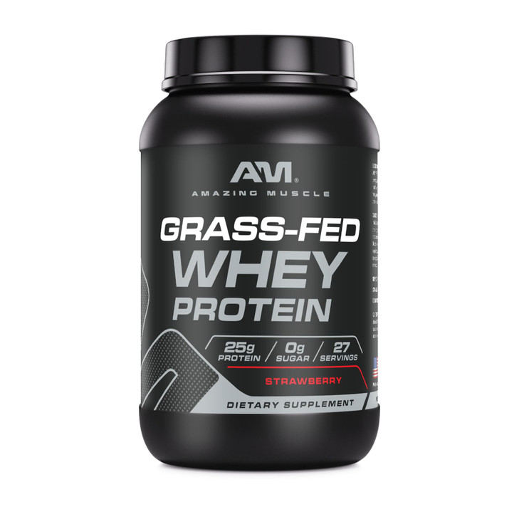 Amazing Muscle Grass-Fed Whey Protein Powder Supplement - 2 Lb (907 G)