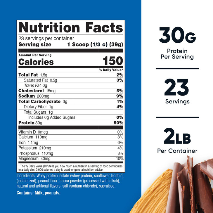Nutricost Whey Protein Isolate (Chocolate Peanut Butter, 2 Pound) Protein Powder