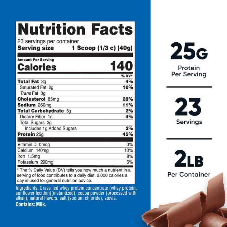 Nutricost Grass-Fed Whey Protein Concentrate (Chocolate) 2LBS
