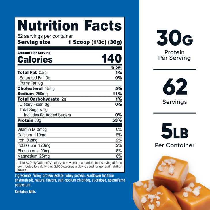 Nutricost Whey Protein Isolate (Salted Caramel, 5LBS)