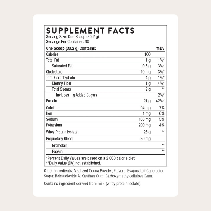 THORNE - Whey Protein Isolate - 21 Grams of Easy-to-Digest Whey Protein Powder
