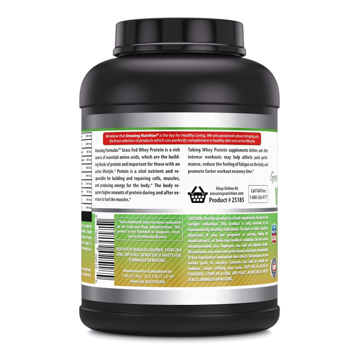 Amazing Formulas Grass Fed Whey Protein Supplement - 25 G Protein - 5 Lbs