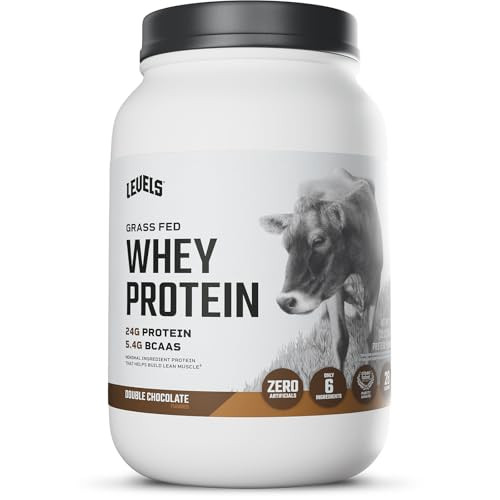 Levels Grass Fed Whey Protein Powder, No Artificials, 24G of Protein, Double