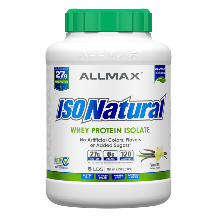 ALLMAX ISONATURAL Whey Protein Isolate, Vanilla - 5 lb