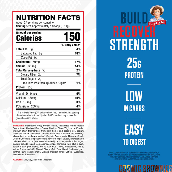 RYSE Loaded Protein Powder - Little Debbie Cosmic Brownie