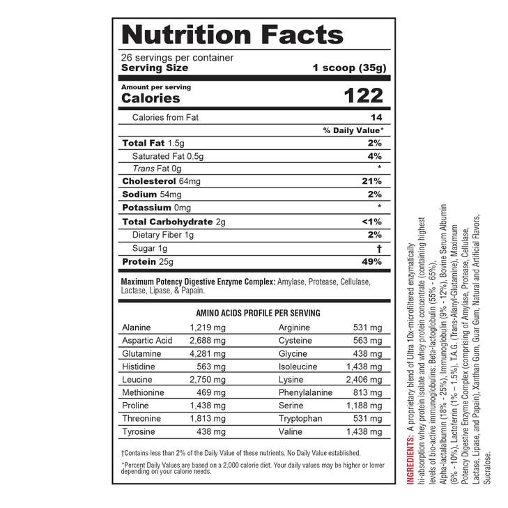Metabolic Nutrition - Protizyme - 100% Whey Protein Powder
