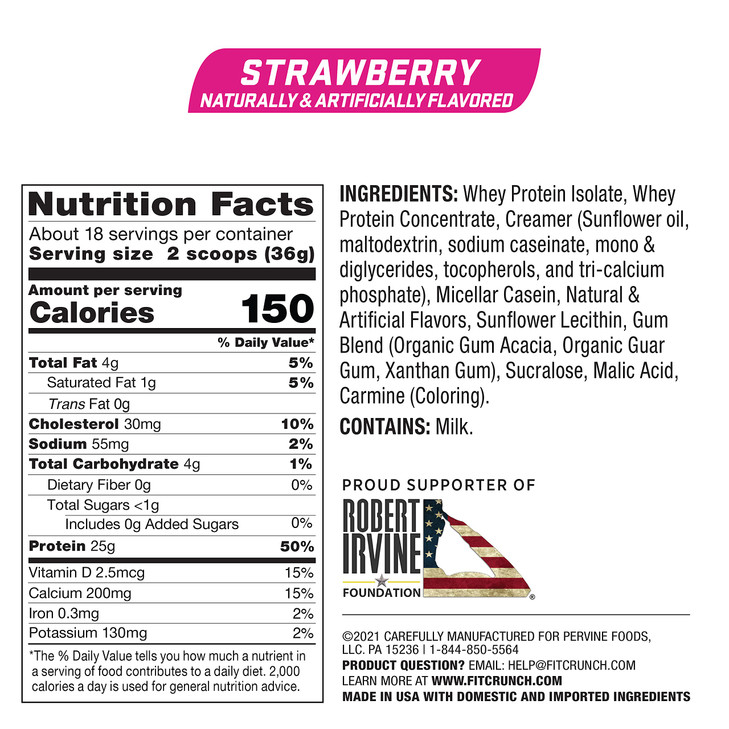 Fit Crunch Tri-Blend Whey Protein, Keto Friendly, Low Calories, High Protein