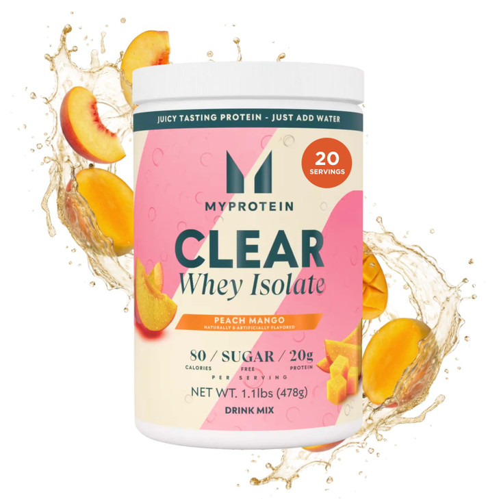 Myprotein Clear Whey Isolate Protein Powder, 1.1 Lb (20 Servings) Peach Mango