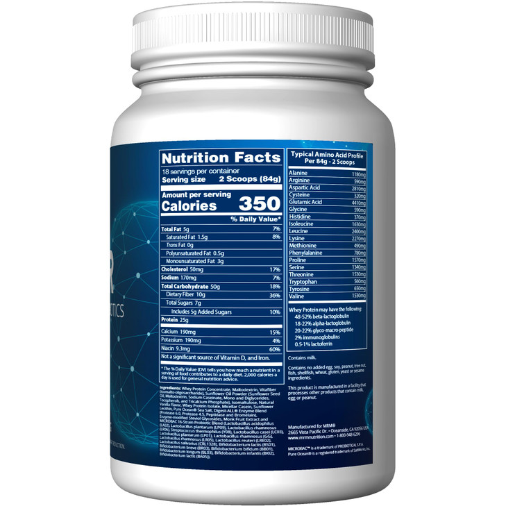 MRM Nutrition Gainer Protein with Probiotics + Postbiotics - 25g Protein