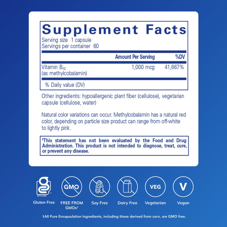 Pure Encapsulations Methylcobalamin 1,000 mcg