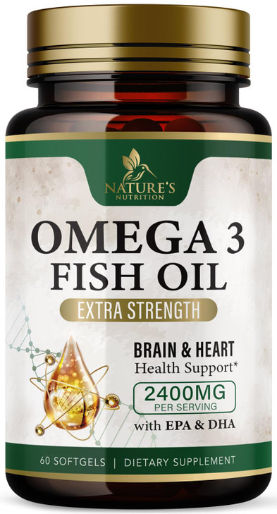 Omega 3 Fish Oil Supplements 2400 mg - Triple Strength Omega3