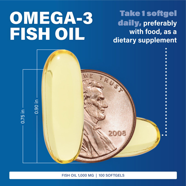 MAJOR Omega-3 Fish Oil - Fish Oil Supplement 1000mg - 100 Softgels (1-Pack)