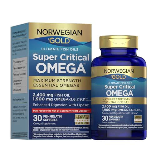 Renew Life Norwegian Gold Super Critical Omega Softgels, Daily Supplement