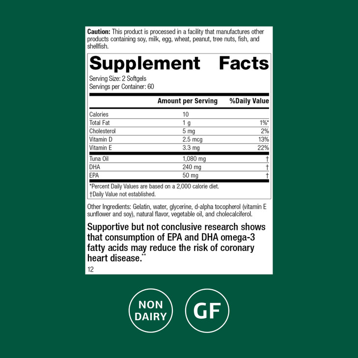 Standard Process Tuna Omega-3 Chewable - Fish Oil Supplement with DHA